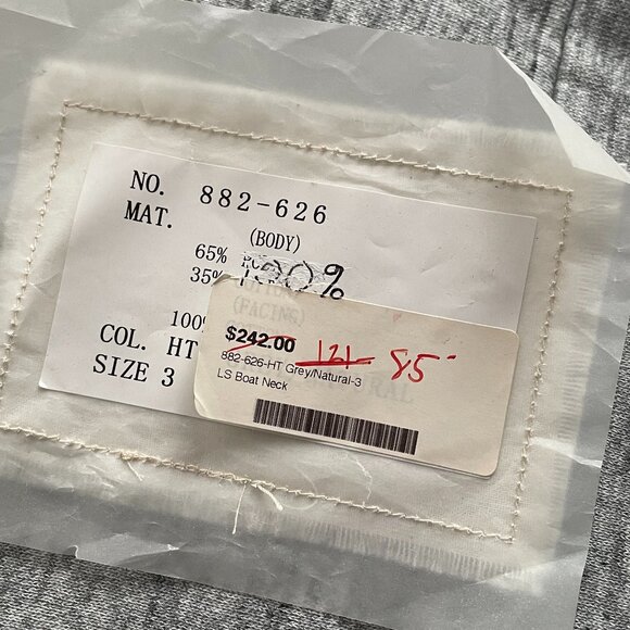 DISCONTINUED Rare V::ROOM Japan. NEW Japanese VROOM Pullover Gray Boat Neck SZ 3 - Picture 11 of 16